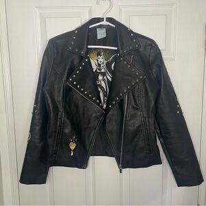 Disney Villains Evil Queen Biker Motorcycle Vegan Leather Jacket Small